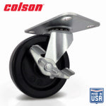SHEPHERD HDWE. PROD., LLC. 3 in. Black Polypropylene and Steel Swivel Plate Caster with Locking Brake HARDWARE & FARM SUPPLIES SHEPHERD HDWE. PROD., LLC.