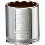 DEWALT DEWALT DWMT74524OSP Drive Hand Socket, 19 mm Socket, 3/8 in Drive, 12-Point, Steel, Polished Chrome Vanadium TOOLS DEWALT