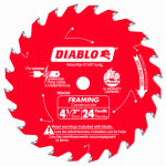 DIABLO Diablo D0424X Saw Blade, 4-1/2 in Dia, 3/8 in Arbor, 24-Teeth, Applicable Materials: Wood TOOLS DIABLO   