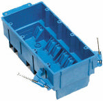 CARLON Carlon BH464A Outlet Box, 4 -Gang, PVC, Blue, Nail Mounting ELECTRICAL CARLON