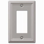 AMERELLE AmerTac Chelsea 149RBN Wallplate, 4-7/8 in L, 3-1/8 in W, 1 -Gang, Steel, Brushed Nickel ELECTRICAL AMERELLE