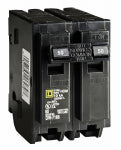 SQUARE D Square D Homeline HOM250CP Mini Circuit Breaker, 50 A, 2-Pole, 120/240 V, Fixed Trip, Plug, Black ELECTRICAL SQUARE D