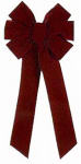 HOLIDAY TRIMS Outdoor Christmas Bow, 7-Loop, Burgundy Velvet, 10 x 22 In.