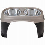 PETMATE Elevated Pet Bowls, Black/Tan