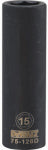 DEWALT DEWALT DWMT75126OSP Deep Impact Socket, 15 mm Socket, 23/32 in D Socket, 1/2 in Drive, 6-Point, Steel, Black Oxide TOOLS DEWALT