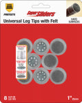 SHEPHERD HDWE. PROD., LLC. Super Sliders 1 In. Metal Plate & Round Felt Silicone Furniture Leg Tips (8-Pack)