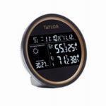 TAYLOR PRECISION PRODUCTS Digital Indoor/Outdoor Weather Forecaster, Round Black Dial