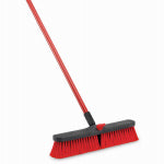 THE LIBMAN COMPANY Libman 804 Push Broom, 3 in L Trim, Pet Bristle, 58-3/4 in L, Threaded, Steel Handle, Red CLEANING & JANITORIAL SUPPLIES THE LIBMAN COMPANY