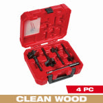 MILWAUKEE ELECTRIC TOOL CORP 4-Pc. Contractor's Self Feed Wood Drill Bit Set TOOLS MILWAUKEE ELECTRIC TOOL CORP