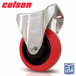 SHEPHERD HDWE. PROD., LLC. 4 in. Red Polyurethane and Steel Rigid Plate Caster HARDWARE & FARM SUPPLIES SHEPHERD HDWE. PROD., LLC.