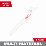 MILWAUKEE ELECTRIC TOOL CORP Super Sawzall Reciprocating Saw Blades, 10 TPI, 3-5/8 In., 5-Pk. TOOLS MILWAUKEE ELECTRIC TOOL CORP