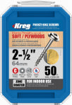 KREG Kreg SML-C250-50 Pocket-Hole Screw, #8 Thread, 2-1/2 in L, Coarse Thread, Maxi-Loc Head, Square Drive, Carbon Steel, 50/PK TOOLS KREG