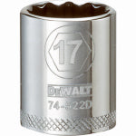 DEWALT DEWALT DWMT74522OSP Drive Hand Socket, 17 mm Socket, 3/8 in Drive, 12-Point, Steel, Polished Chrome Vanadium TOOLS DEWALT