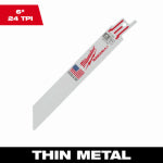 MILWAUKEE ELECTRIC TOOL CORP Sawzall Reciprocating Saw Blade, Bi-Metal, 24 TPI, 6 In.