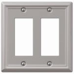 AMERTAC-WESTEK Chelsea Wall Plate, Brushed Nickel, Steel, 2 Rocker ELECTRICAL AMERTAC-WESTEK