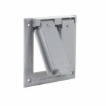 RACO INCORPORATED 2-Gang Weatherproof Flip Switch Cover, Box Mount, Two GFCI, Gray ELECTRICAL RACO INCORPORATED