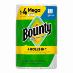 PROCTER & GAMBLE Bounty Paper Towels Select-A-Size White, 1 Mega Roll, 164 Sheets Per Roll