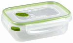 STERILITE Ultra-Seal Food Container, Rectangle, Clear/Tangerine, 3.1-Cups