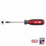 MILWAUKEE ELECTRIC TOOL CORP Slotted Screwdriver, Cushion Grip, 1/4 x 4 In.