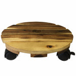 SYNDICATE HOME & GARDEN Wood Plant Caddy With Casters, 12-In.
