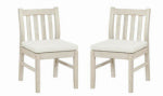 LINON HOME DECOR PRODUCTS INC Set of 2 Svana Wood Dining Chair, Beige Cushions OUTDOOR LIVING & POWER EQUIPMENT LINON HOME DECOR PRODUCTS INC