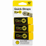 JJAAMM LLC Quick-Straps Ties, Marine Grade, Yellow, 12 In., 3-Pk.