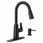 MOEN Moen Edwyn 87028 Series 87028BL Pull-Down Kitchen Faucet, 1.5 gpm, 1-Handle, 1, 4-Faucet Hole, Metal, Matte PLUMBING, HEATING & VENTILATION MOEN