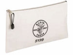 KLEIN TOOLS White Canvas Zipper Tool Bag, 7.5 x 12-In. TOOLS KLEIN TOOLS