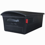 SOLAR GROUP Mailsafe Post-Mount Mailbox, Large, Locking, Black Plastic