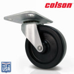 SHEPHERD HDWE. PROD., LLC. 3 in. Black Polypropylene Swivel Plate Caster, 120 lb capacity, strong construction with smooth, reliable movement, Made in the USA. HARDWARE & FARM SUPPLIES SHEPHERD HDWE. PROD., LLC.