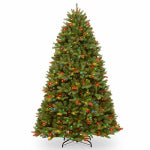 NATIONAL TREE CO-IMPORT Pre-Lit Newberry Spruce Artificial Christmas Tree, Hinged, 750 Dual Color LED Lights, 10 Functions, 7.5 Ft.