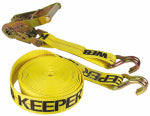 KEEPER Keeper 04624 Tie-Down, 2 in W, 40 ft L, Polyester, Yellow, 3333 lb, J-Hook End Fitting, Steel End Fitting AUTOMOTIVE KEEPER   