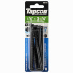 ITW BRANDS 1/4" X 3-1/4" HEX HEAD BLACK SCREW ANCHOR 8-Ct. HARDWARE & FARM SUPPLIES ITW BRANDS
