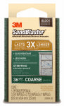 3M Scotch 20909-36 Sanding Sponge, 3-3/4 in L, 2-5/8 in W, 36 Grit, Coarse, Silicon Carbide Abrasive BUILDING MATERIALS 3M   