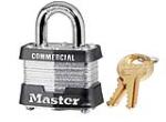 MASTER LOCK Master Lock 3KA 3210 Padlock, Keyed Alike Key, Open Shackle, 9/32 in Dia Shackle, 3/4 in H Shackle, Steel Shackle