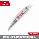 MILWAUKEE ELECTRIC TOOL CORP Sawzall Wrecker Reciprocating Saw Blades, 7/11 TPI, 6 In., 25-Pk. TOOLS MILWAUKEE ELECTRIC TOOL CORP