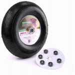 MARTIN WHEEL CO., INC., THE 400-6 Rib Tread Wheelbarrow & Garden Cart Wheel, Universal Hub, 13 In.