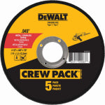 DEWALT DEWALT DWA8051B5 Cutting Wheel, 4-1/2 in Dia, 0.045 in Thick, 7/8 in Arbor, Aluminum Oxide Abrasive TOOLS DEWALT