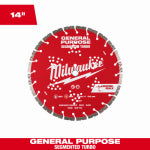 MILWAUKEE ELECTRIC TOOL CORP Diamond Max Turbo Circular Saw Blade, Segmented, 14 In. TOOLS MILWAUKEE ELECTRIC TOOL CORP