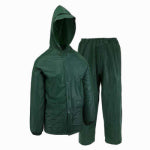 SAFETY WORKS INC 2-Pc. Rain Suit, Green PVC, XL CLOTHING, FOOTWEAR & SAFETY GEAR SAFETY WORKS INC