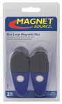 MASTER MAGNETICS Magnetic Clips, Large, Blue, 2-Pk.
