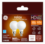 GE GE Industrial Solutions 45711 LED Bulb, 120 V, 350 Lumens, 4.5 W, G16.5 Lamp, E12 Lamp Base, Dimmable, Soft White ELECTRICAL GE