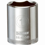 DEWALT DEWALT DWMT86455OSP Drive Hand Socket, 1 in Socket, 1/2 in Drive, 6-Point, Steel, Polished Chrome Vanadium TOOLS DEWALT