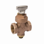 B&K LLC Stop & Drain Valve, Bronze, 3/4 In.