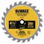 DEWALT DEWALT DWA412TCT Circular Saw Blade, 4-1/2 in Dia, 3/8 in Arbor, 24-Teeth, Carbide Cutting Edge TOOLS DEWALT
