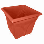 SOUTHERN PATIO Southern Patio DP1510TC Deck Planter, 13.08 in H, 14.88 in W, 14.88 in D, Square, Plastic, Terracotta LAWN & GARDEN SOUTHERN PATIO