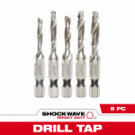 MILWAUKEE ELECTRIC TOOL CORP 5-Pc. Shockwave Impact Drill & Tap Set, SAE