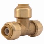SHARKBITE SharkBite U360LFA Pipe Tee, 3/8 in, Push-Fit, DZR Brass, 200 psi Pressure PLUMBING, HEATING & VENTILATION SHARKBITE