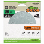 GATOR Gator 9203 Sanding Disc, 5 in Dia, 80 Grit, Medium, Alumina Ceramic Abrasive, Ultra Film Backing, 8-Hole TOOLS GATOR