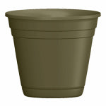ATT SOUTHERN INC Riverland Planter With Saucer, Olive Green Resin, 4-In. LAWN & GARDEN ATT SOUTHERN INC   